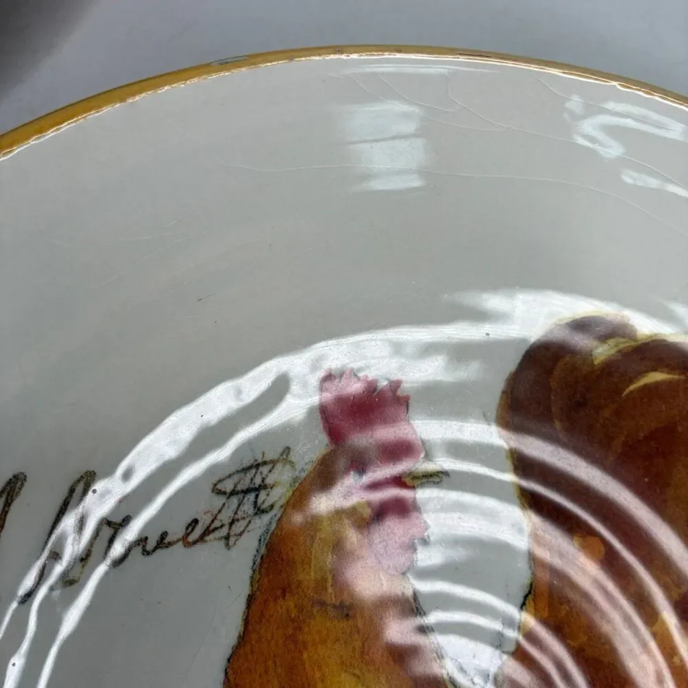 Williams Sonoma ROOSTER SCRIPT Pasta Bowls Made In Italy  10” Set Of 4